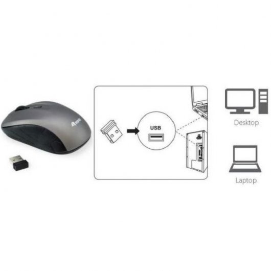Equip Life Ratón Óptico Wireless Gris