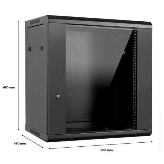 Aiten Data Armario Rack Mural 19" 12U 600 x 450 x 650 mm Montado Sin Accesorios
