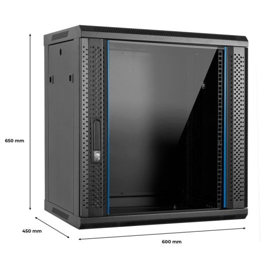 Aiten Data Armario Rack Mural 19" 12U 600 x 450 x 650 mm Montado Sin Accesorios