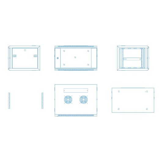 Aiten Data Armario Rack Mural 19" 12U 600 x 450 x 650 mm Montado Sin Accesorios