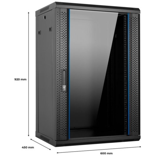 Aiten Data Armario Rack Mural 19" 18U 600 x 450 x 920 mm Montado Sin Accesorios