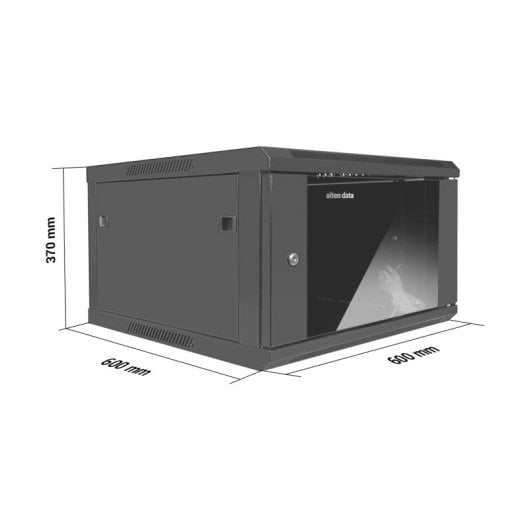 Aiten Data Armario Rack Mural 19" 6U 600 x 600 x 370 mm Montado Sin Accesorios