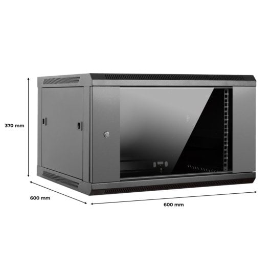Aiten Data Armario Rack Mural 19" 6U 600 x 600 x 370 mm Montado Sin Accesorios
