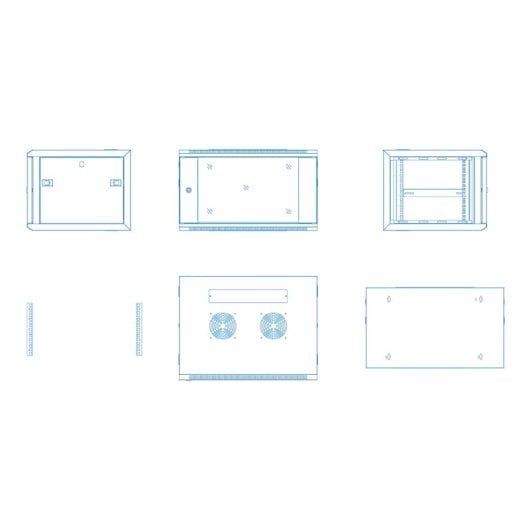 Aiten Data Armario Rack Mural 19" 6U 600 x 600 x 370 mm Montado Sin Accesorios
