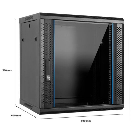 Aiten Data Armario Rack Mural 19" 12U 600 x 600 x 650 mm Montado Sin Accesorios