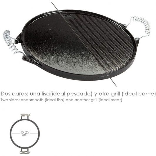 Garcima Grelha Redonda de Ferro Fundido Esmaltado 32cm