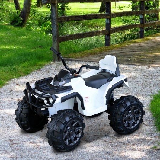 HomCom Quad Eléctrico Infantil Blanco