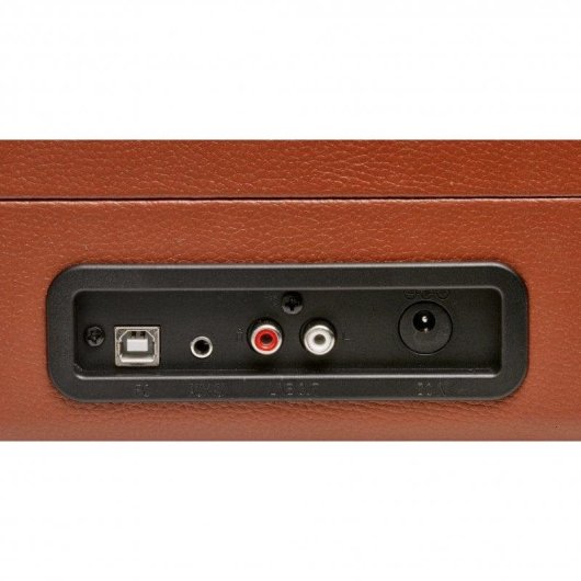 Tocadiscos Denver VPL-120 2W RMS USB AUX Tracción Correa Vinilo Marrón