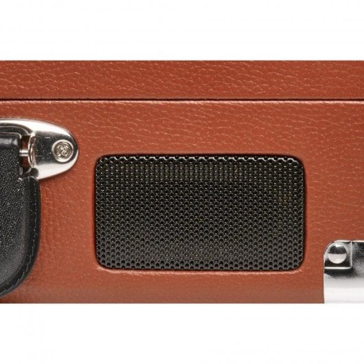 Tocadiscos Denver VPL-120 2W RMS USB AUX Tracción Correa Vinilo Marrón