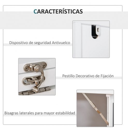 HomCom Escritorio Plegable con Estantería 98x51x153cm Blanco