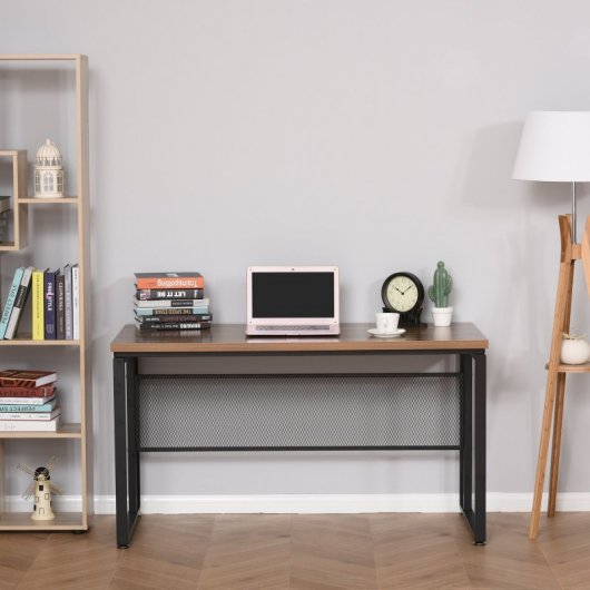 HomCom Escritorio de Oficina Multifuncional 135x60x75cm Marrón Rústico