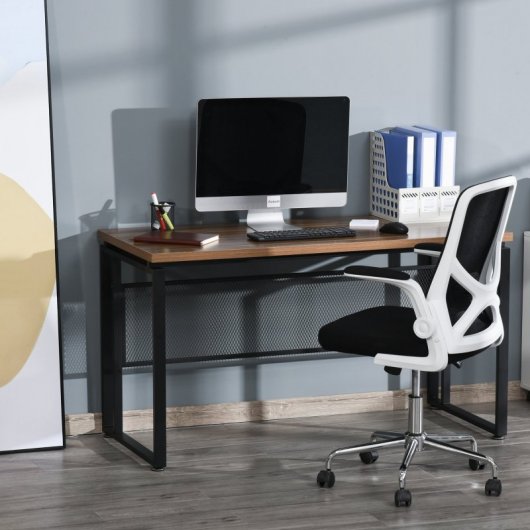 HomCom Escritorio de Oficina Multifuncional 135x60x75cm Marrón Rústico