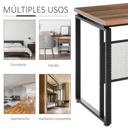 HomCom Escritorio de Oficina Multifuncional 135x60x75cm Marrón Rústico