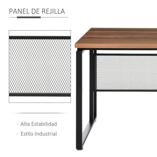 HomCom Escritorio de Oficina Multifuncional 135x60x75cm Marrón Rústico