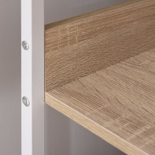 HomCom Escritorio con 4 Estantes 120x70x120cm Blanco/Roble