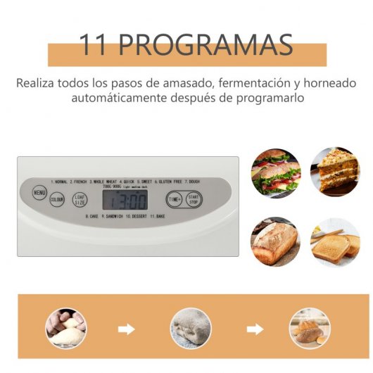 HomCom Panificadora Automática 550W