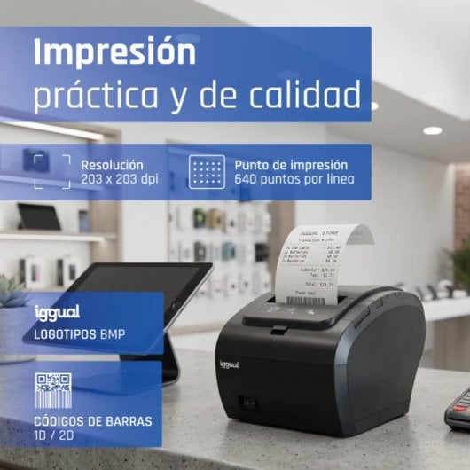 Iggual TP8002 Impresora Térmica USB+RS232+Ethernet