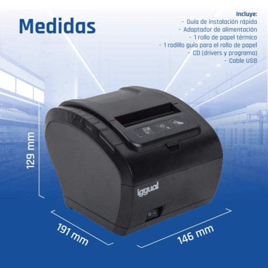 Iggual TP8002 Impresora Térmica USB+RS232+Ethernet