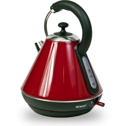 Bollitore vintage wireless Sogo 2200 W 1,8 litri Rosso