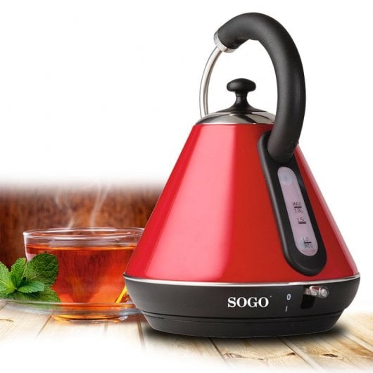 Sogo Hervidor de Agua Vintage Inalámbrico 2200 W 1.8 litros Rojo