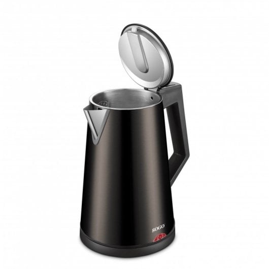 Sogo Fervedor de Água de Aço Inoxidável 1,7L Preto