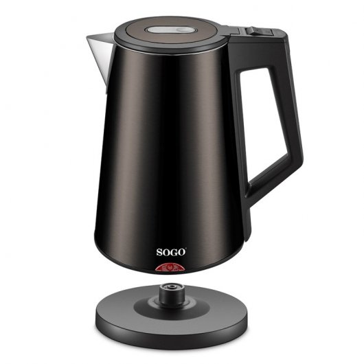 Sogo Fervedor de Água de Aço Inoxidável 1,7L Preto