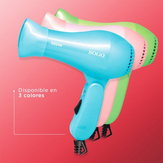 Sogo Secador de Pelo Viaje Plegable 800W Verde