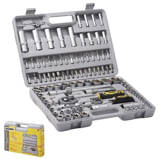 Maurer Juego Llaves Vaso 1/2" a 1/4" 108 piezas