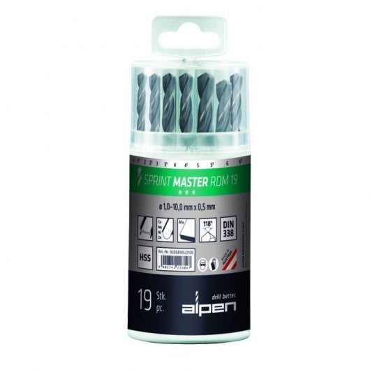 Valigetta portapunte Alpen Hss Sprint Master 19 pezzi