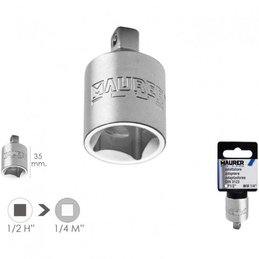 Maurer Adaptador Reductor para Llaves 1/2" a 1/4"