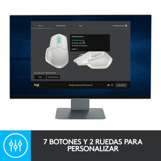Logitech MX Master 2S Ratón Wireless 4000DPI Negro