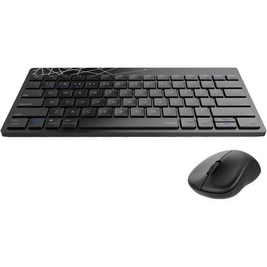 Tastiera+mouse wireless Rapoo 8000M 2,4 GHz Nero