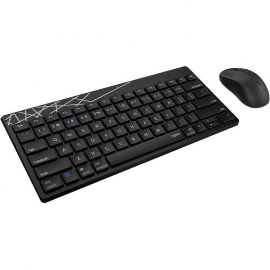 Tastiera+mouse wireless Rapoo 8000M 2,4 GHz Nero