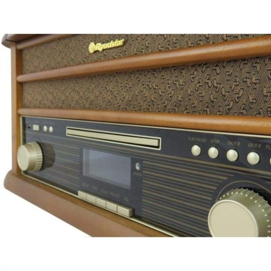 Tocadiscos Roadstar HIF-1993D+BT 80W PMPO Bluetooth AUX CD Cassette USB-MP3 madera