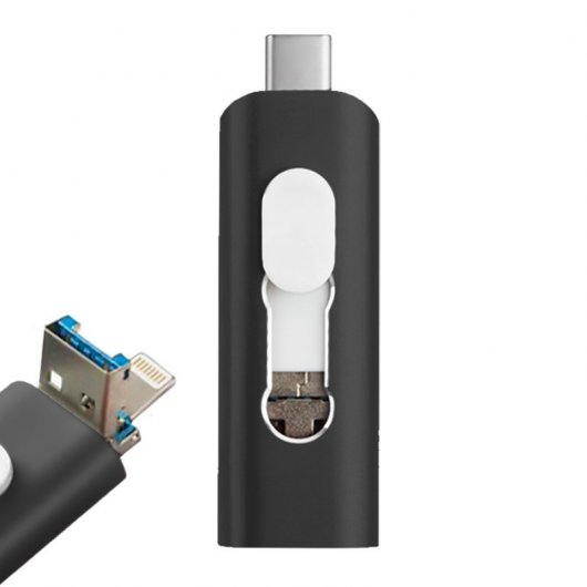 Cool 3 en 1 32 Go Lightning / Type-C / Micro-USB Noir