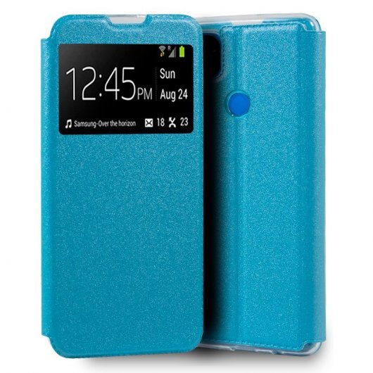 Cool Funda Flip Cover Liso Celeste para Xiaomi Redmi 9C