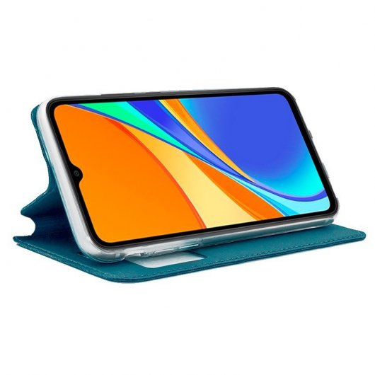 Cool Funda Flip Cover Liso Celeste para Xiaomi Redmi 9C