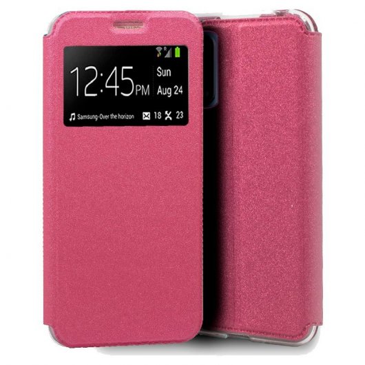 Cool Funda Flip Cover Liso Rosa para Realme 7 5G