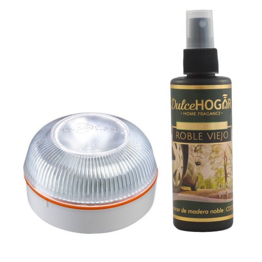 Help Flash Luz de Emergencia V16 con Base Imantada Homologada DGT + Ambientador Roble