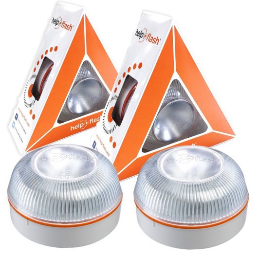 Help Flash Luz de Emergencia V16 Homologada DGT Pack 2 Unidades + Ambientador Roble