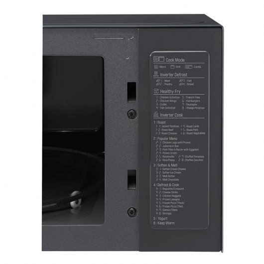 LG MH6565CPW Microondas con Grill Smart Inverter 25L 1000W Negro