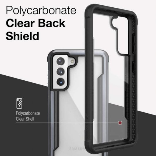 Raptic Shield Funda Antimicrobiana Negra para Samsung Galaxy S21 Ultra 5G