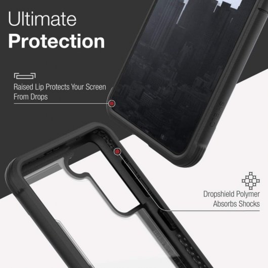 Raptic Shield Funda Antimicrobiana Negra para Samsung Galaxy S21 Ultra 5G