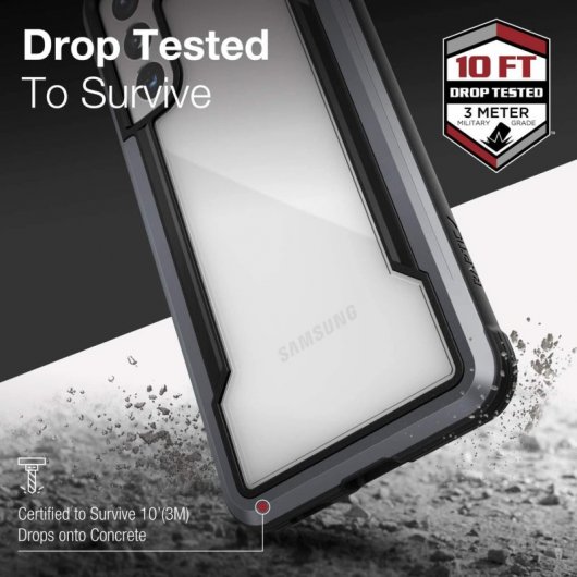 Raptic Shield Funda Antimicrobiana Negra para Samsung Galaxy S21 Ultra 5G