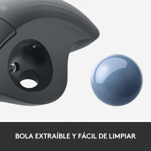 Logitech ERGO M575 Mouse Trackball Wireless - Facile controllo con il pollice, Tracciamento fluido, Design ergonomico e confortevole, per Windows, PC e Mac, con Bluetooth e USB