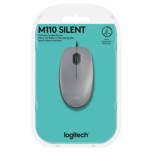 Logitech M110 Ratón USB 1000DPI Gris