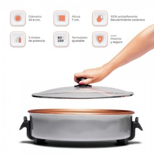 Newchef NW407 Sartén Eléctrica 40cm 1500W