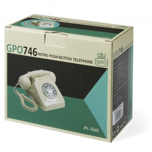 Téléphone fixe rétro ivoire GPO 746