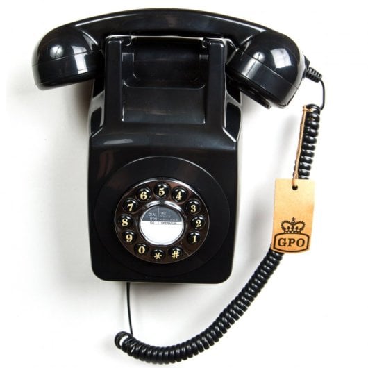 Telefono fisso da parete GPO 746 nero retrò