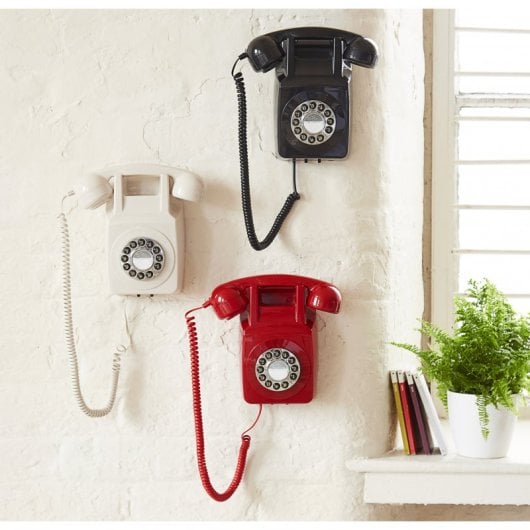 Telefono fisso da parete GPO 746 nero retrò